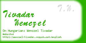 tivadar wenczel business card